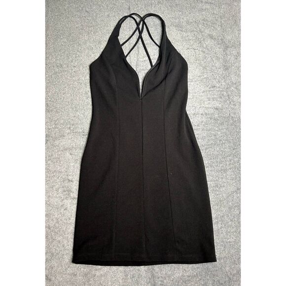 Love J Little Black Dress Plunge Neckline Bodycon Women Size Medium NWOT - Picture 1 of 4